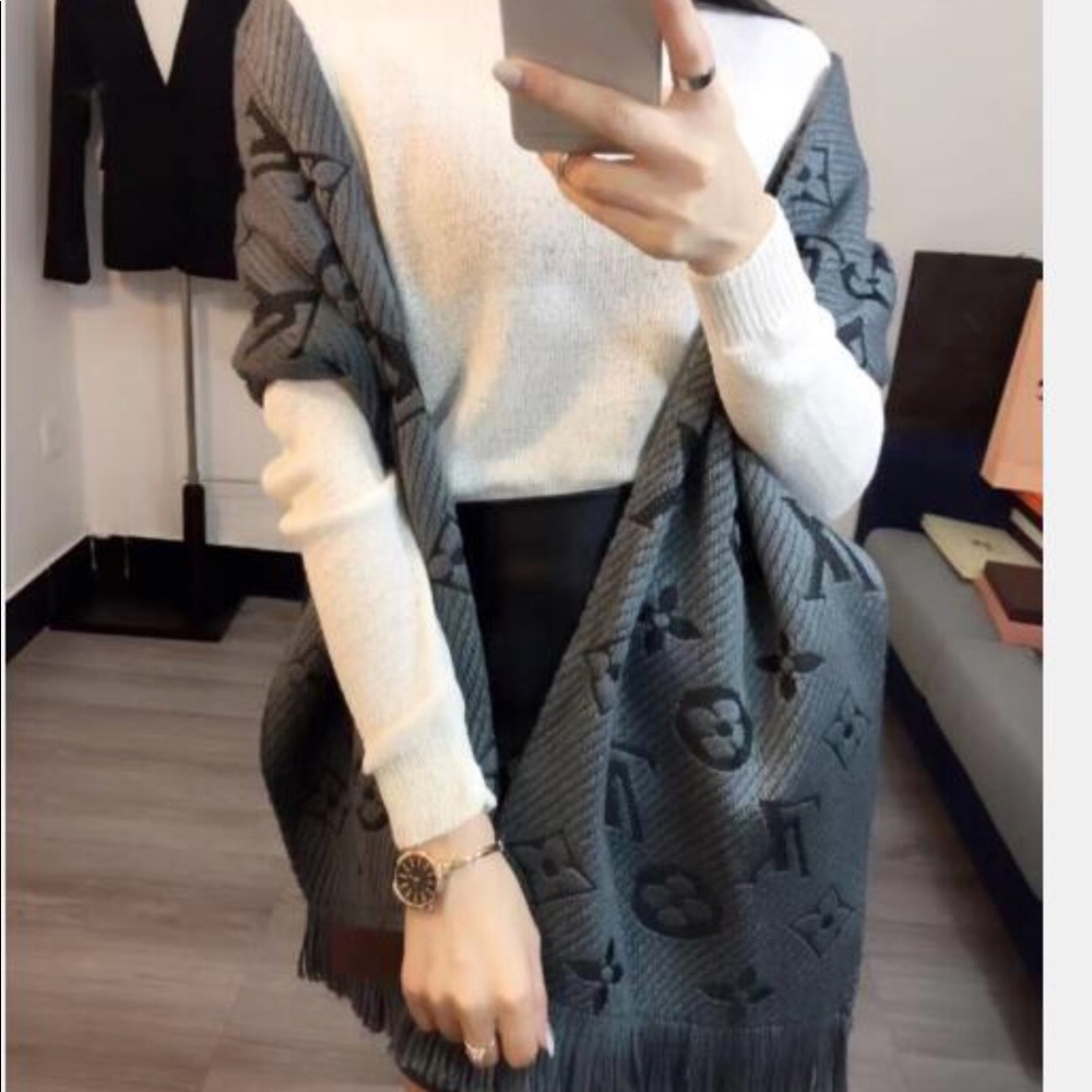 Luxury Wool Silk scarf women winter scarf Cozy
